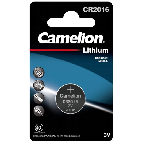 Батарейка CR2016 3В литиевая Camelion, в блистере, 1 шт. изображение