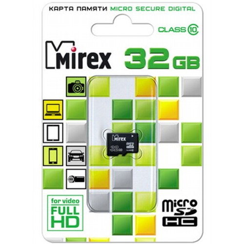 Карта памяти microSD Mirex, 32 Гб, класс 10, (13612-MC10SD32) изображение