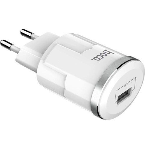 Сетевой адаптер питания Hoco C37A White + кабель Lightning, белый изображение