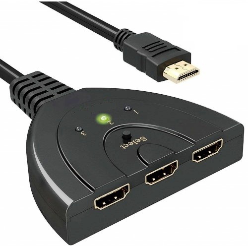 Разветвитель HDMI-4K KS-is KS-340, сплиттер-переключатель, 3 входа на 1 выход, кабель изображение
