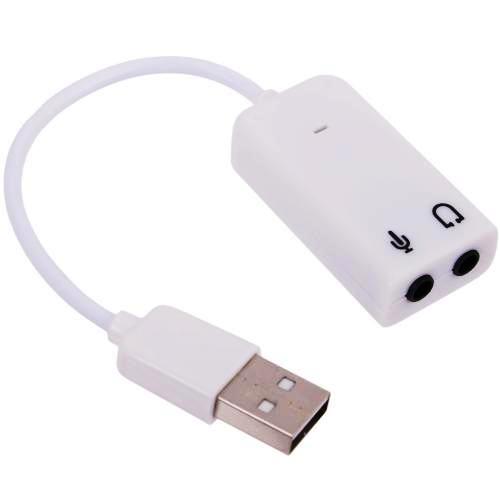 Аудио адаптер USB 3.5мм Orient AU 01SW, белый изображение
