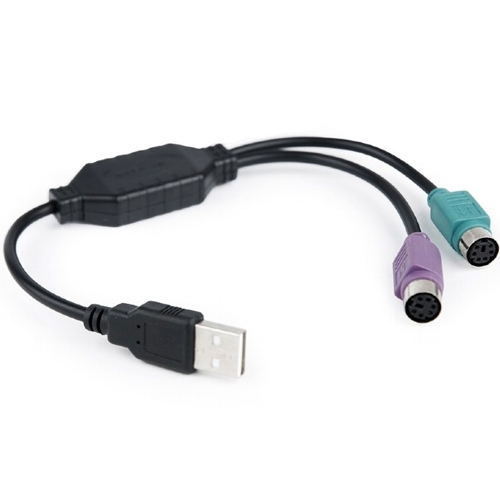 Переходник USB Am, PSf Cablexpert UAPS12-BK, черный, кабель, 0.2 метра изображение
