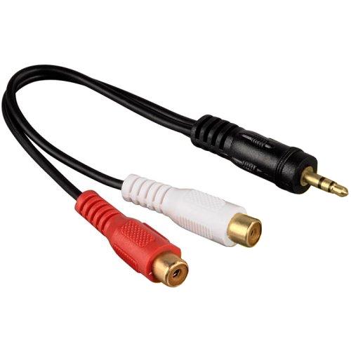 Аудио кабель 3.5 штекер - 2хRCA (тюльпан-гнездо), 0.3 метра (5-135) изображение