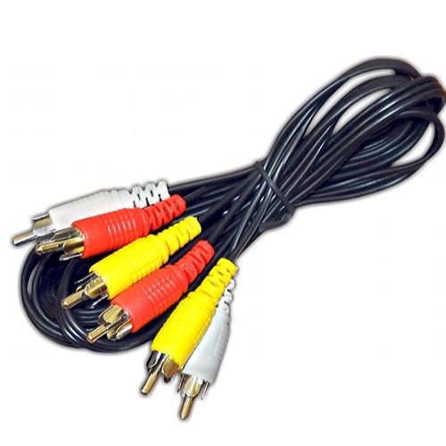 Аудио-видео кабель 3RCA тюльпан штекер-штекер, 1 метр (5-006) изображение