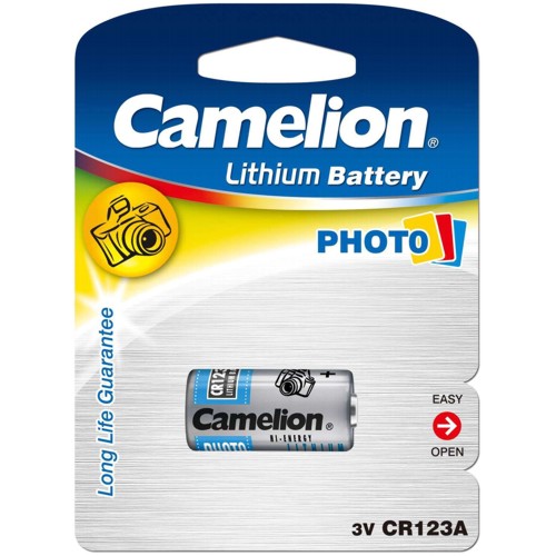 Батарейка CR123A 3В литиевая Camelion Photo, в блистере, 1 шт. изображение