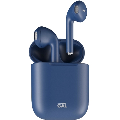 Bluetooth наушники вкладыши с микрофоном GAL TW-3500, TWS, V5, синие матовые изображение