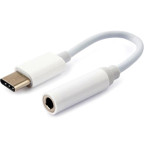 Аудио адаптер USB Type-C 3.5мм Cablexpert CCA-UC3.5F-01-W, 15см, белый изображение
