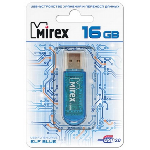 Флешка USB 2.0 Mirex Elf Blue, 16 Гб, синий (13600-FMUBLE16) изображение