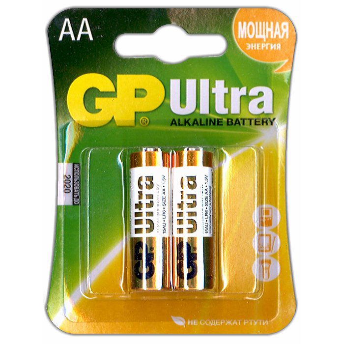 Батарейка AA щелочная GP Ultra Alkaline LR6, в блистере, 2 шт изображение
