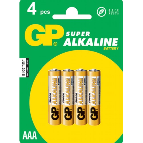 Батарейка AAA щелочная GP Super Alkaline LR03, в блистере,  4шт изображение