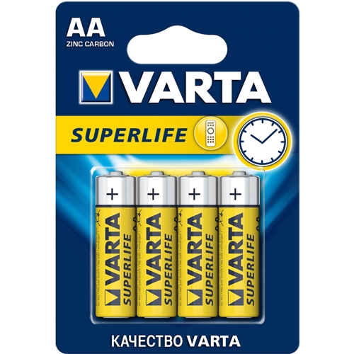Батарейка AA солевая Varta Superlife R6-4BL (2006), в блистере,  4 шт. изображение