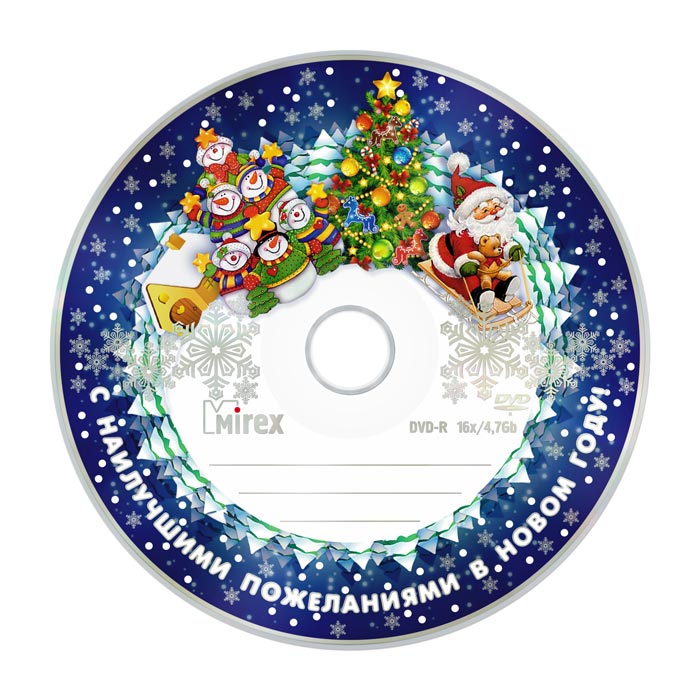 Диск DVD-R 4.7 Гб Mirex Новогодний в обтяжке по 50 шт. изображение