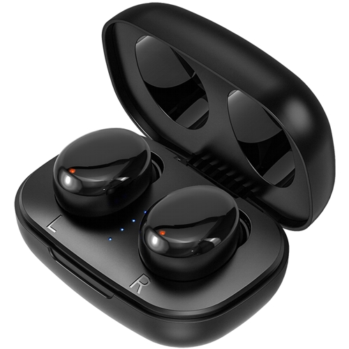 Bluetooth наушники вкладыши с микрофоном Borofone BE35 Agreeable TWS Black, черная изображение