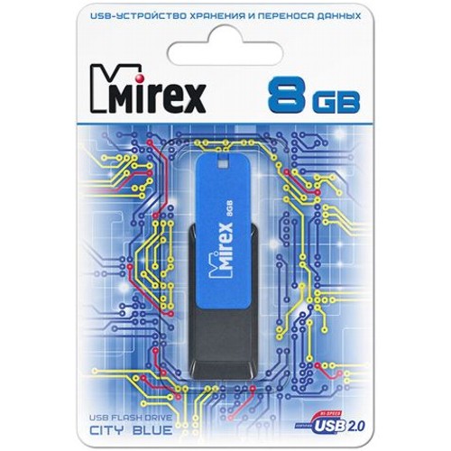 Флешка USB 2.0 Mirex City, 8 Гб, синяя (13600-FMUCIB08) изображение
