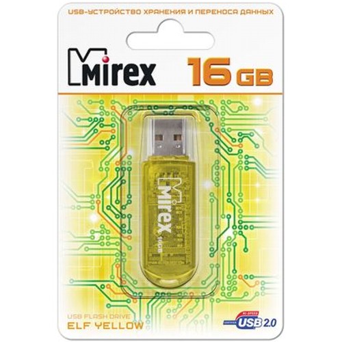 Флешка USB 2.0 Mirex Elf Yellow, 16 Гб, желтая (13600-FMUYEL16) изображение
