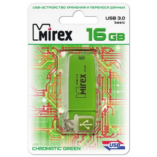 Флешка USB 3.0 Mirex Green Chromatic, 16 Гб, зеленая, (13600-FM3CGN16) изображение