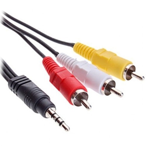 Аудио-видео кабель штекер 3.5мм на 3RCA Cablexpert CCA-4P2R-2M, черный, 2 метра изображение