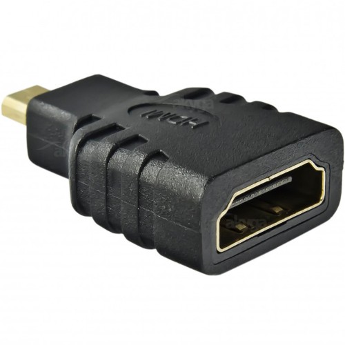 Видео адаптер переходник HDMI-f на microHDMI-m Orient C395, прямой, насадка для кабеля изображение