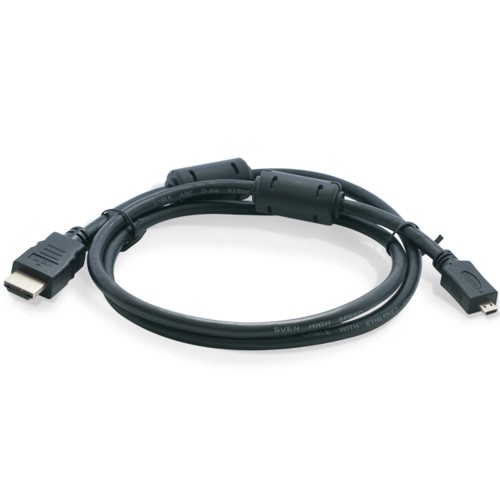 Кабель HDMI-microHDMI Sven, 2 фильтра,  черный, 3 метра изображение