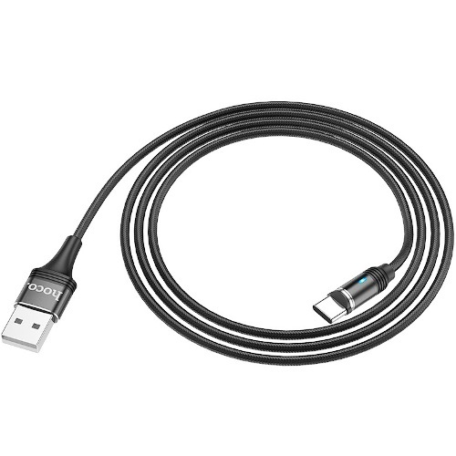 Кабель USB 2.0 Am-Cm Hoco U76 2.4А Magnetic Black, черный, 1.2 метра изображение