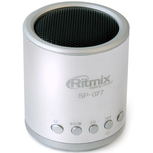 Колонка портативная Ritmix SP-077, 3 Вт, серебристая изображение