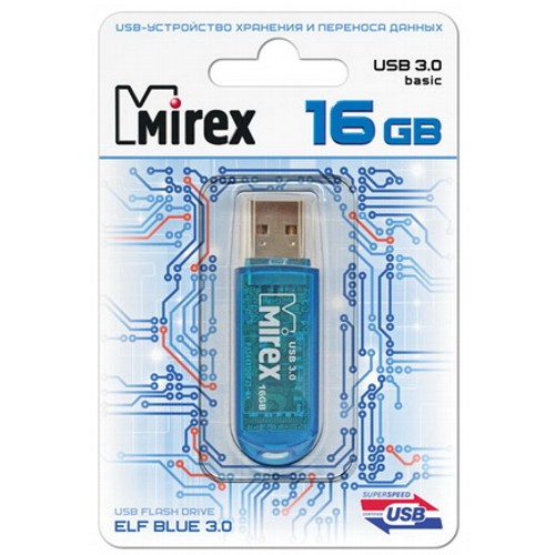Флешка USB 3.0 Mirex Elf синий, 16 Гб, (13600-FM3BEF16) изображение