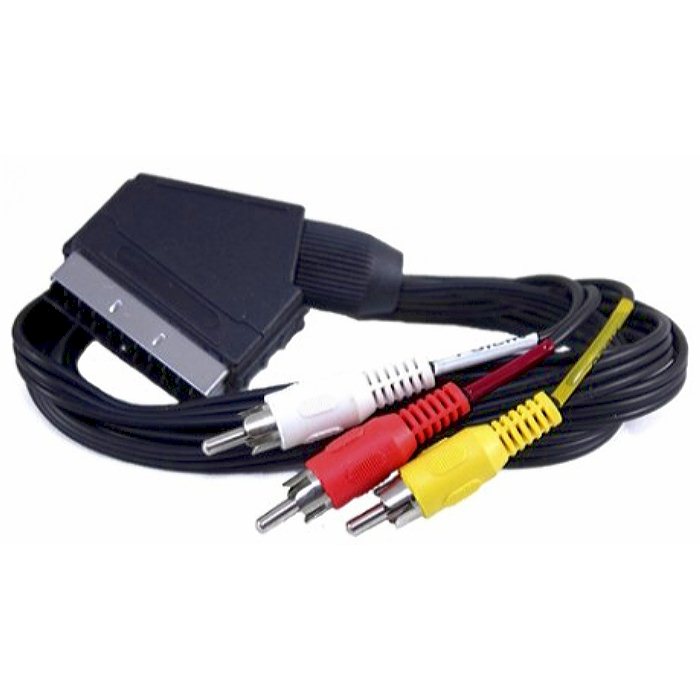 Аудио-видео кабель SCART на 3RCA Premier 5-015, 1 метр  изображение