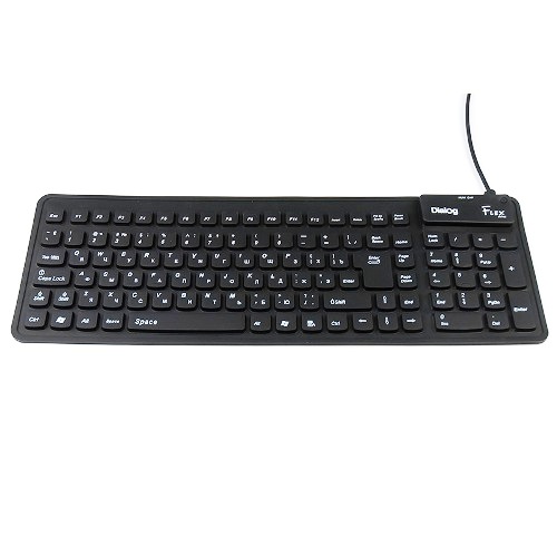 Клавиатура гибкая Dialog Flex KFX-03U, черная изображение