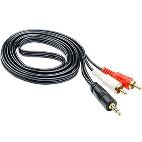 Аудио кабель 3.5 штекер - 2RCA (тюльпан-штекер), Atcom AT1009, 1.5 метра,  черный изображение