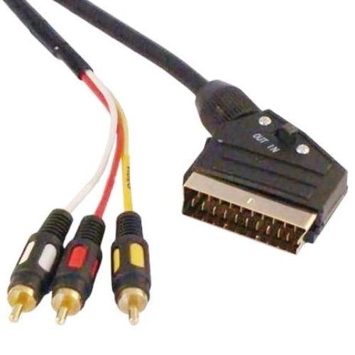 Кабель видео адаптер Premier 5-117, SCART-3RCA, штекер-штекер, вход-выход, кабель 1.5 метра изображение
