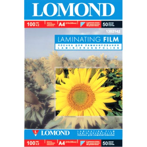 Пленка A4 Lomond 1302142 для ламинирования, глянцевая, 100мкм, 50 пакетов, 100 листов изображение