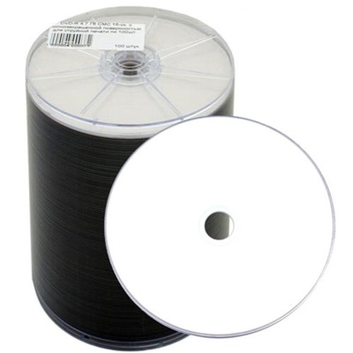 Диск DVD-R 4.7 Гб CMC 16-ск. для струйной печати, в упак 50/100 шт. изображение