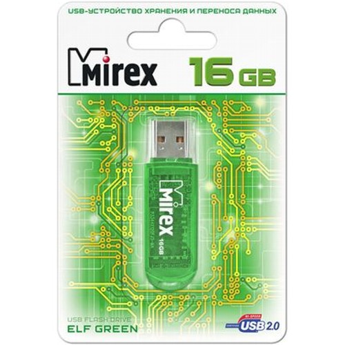 Флешка USB 2.0 Mirex Elf, 16 Гб, зеленый, (13600-FMUGRE16) изображение