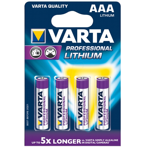 Батарейка AAA литиевая Varta Professional Lithium FR03-4BL (6103) 1.5V, в блистере,  4 шт. изображение