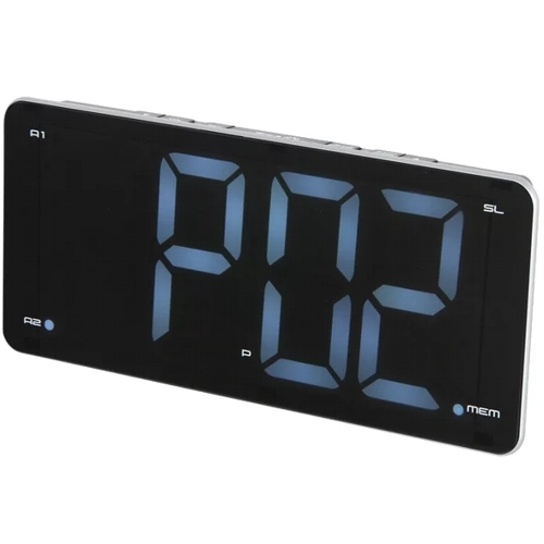 Электронные часы радиоприемник MAX CR-2911, серебристый  изображение