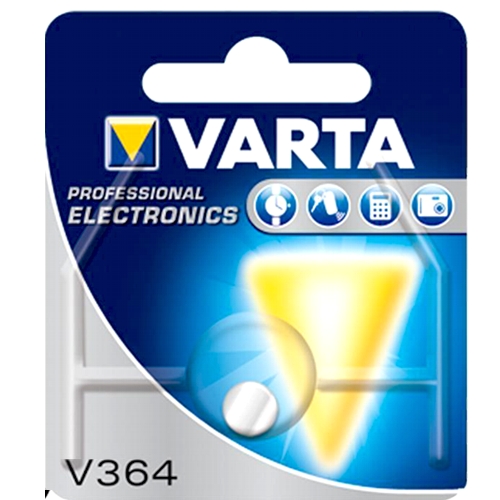 Батарейка для часов Varta V364 SR60 1.55V, 20mAh, 6.8x2.1mm, в блистере, 1 шт. изображение