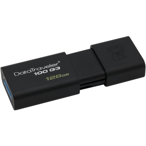 Флешка USB 3.0 Kingston  Data Traveler 100G3, 128 Гб, черная, (DT100G3/128GB) изображение