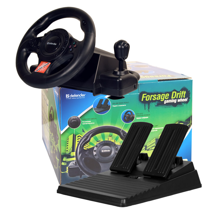Игровой руль Defender Forsage Drift, PC, Sony Playstation 2 и 3 изображение