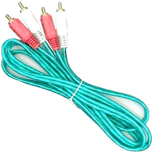 Аудио-видео кабель 2RCA тюльпан штекер-штекер, 1.5 метра, зеленый (5-004G) изображение