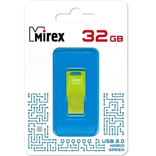 Флешка USB 2.0 Mirex Mario, 32 Гб, зеленая (13600-FMUMAG32) изображение