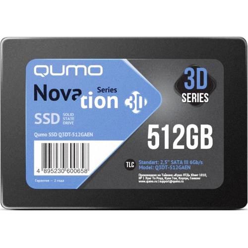 SSD накопитель Qumo Novation TLC 3D Q3DT-512GAEN, 512 Гб,  SATA III изображение
