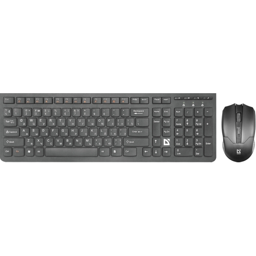 Беспроводная клавиатура и мышь комплект Defender Columbia C-775, черная изображение