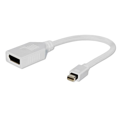 Адаптер mini DisplayPort на DisplayPort Cablexpert A-mDPM-DPF-001-W, 0.1 метра, белый изображение