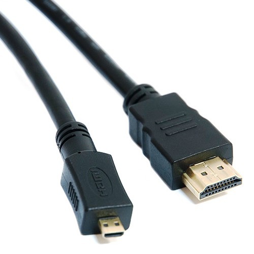 Кабель HDMI-microHDMI Dialog HC-A0410B - CV-0310B black, позолоченный, 1 метр изображение