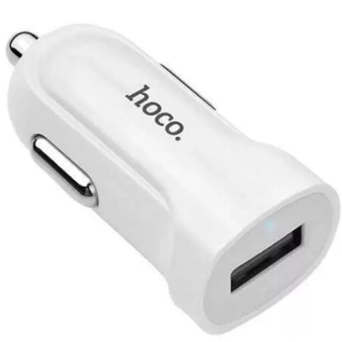 Автомобильный адаптер питания Hoco Z2 White + кабель Lightning, белый изображение