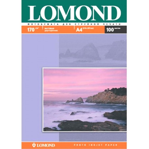 Фотобумага струйная двусторонняя A4 Lomond 0102006, матовая, 170г, 100 листов изображение