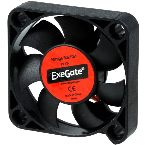 Вентилятор Exegate, 50 x 10 мм, 12В, втулка, 3pin, 25см (EX180972RUS) изображение