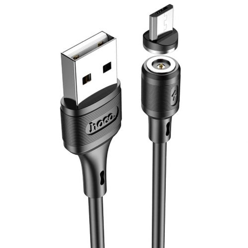 Кабель USB*2.0 Am-microB магнитный коннектор Hoco X52 Magnetic Black, черный, 1 метр изображение