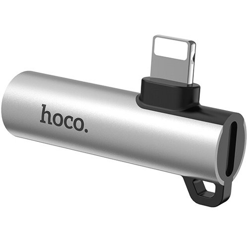Адаптер аудио Hoco LS21 Silver, для Lightning, серебристый изображение