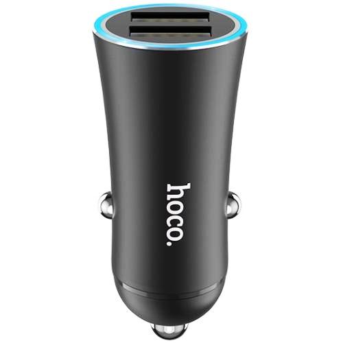 Автомобильный адаптер питания Hoco Z30A Fast Charge Black, черный изображение